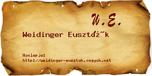 Weidinger Euszták névjegykártya